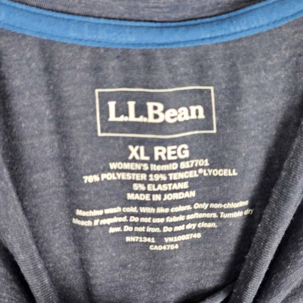 L.L. Bean Active T-Shirt Womens XL Blue Graphic Tencel Blend Long Sleeve 517701 - Picture 6 of 8